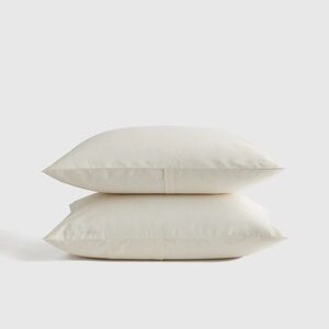 NWT QUINCE Organic Brushed Cotton Sham Set Standard Ivory 6078